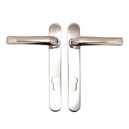 TSS Grade 304 Stainless Steel Lever Lever UPVC Multipoint Door Handles - 92mm PZ Sprung 122mm Screw Centres