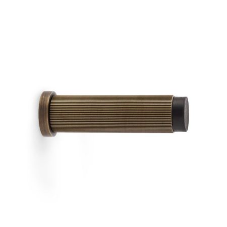 Alexander & Wilks AW602-75-AB Reeded Projection Door Stop - Antique Brass (LEAD TIME: 2-3 DAYS)