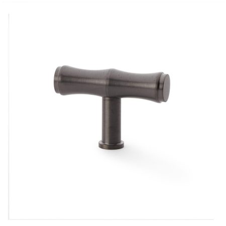 Alexander & Wilks AW801B-55-DBZPVD Crispin Bamboo T Bar Cupboard Knob - Dark Bronze PVD (LEAD TIME: 2-3 DAYS)