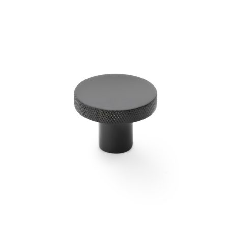 Alexander & Wilks AW802-38-BL Hanover Knurled Circular Cupboard Knob Black 38mm (LEAD TIME: 2-3 DAYS)