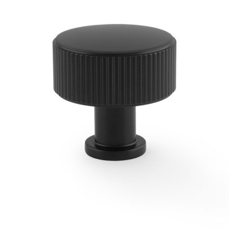 Alexander & Wilks AW807R-35-BL Lucia Reeded Cupboard Knob Black 35mm (LEAD TIME: 2-3 DAYS)