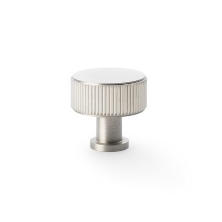 Alexander & Wilks AW807R-35-SN Lucia Reeded Cupboard Knob - Satin Nickel 35mm (LEAD TIME: 2-3 DAYS)