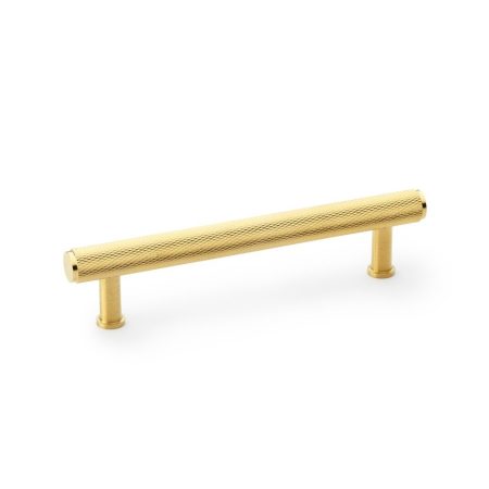 Alexander & Wilks AW809-128-SBPVD Crispin Knurled T Bar Cupboard Pull Handle - Satin Brass PVD 128mm (LEAD TIME: 2-3 DAYS)