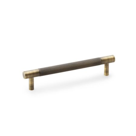 Alexander & Wilks AW810-128-AB Brunel Knurled T Bar Cupboard Handle - Antique Brass Centres 128mm (LEAD TIME: 2-3 DAYS)