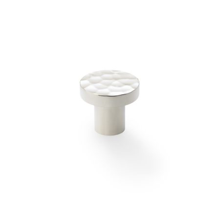 Alexander & Wilks AW820-30-PN Hanover Hammered Cupboard Knob - Polished Nickel 30mm (LEAD TIME: 2-3 DAYS)