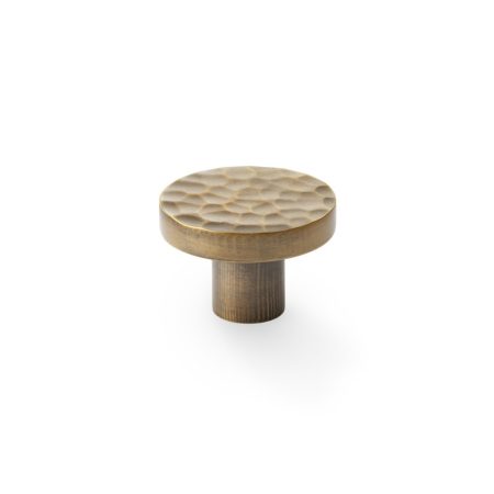 Alexander & Wilks AW820-38-AB Hanover Hammered Cupboard Knob - Antique Brass 38mm (LEAD TIME: 2-3 DAYS)