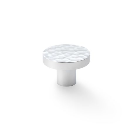 Alexander & Wilks AW820-38-PC Hanover Hammered Cupboard Knob - Polished Chrome 38mm (LEAD TIME: 2-3 DAYS)