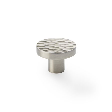 Alexander & Wilks AW820-38-SN Hanover Hammered Cupboard Knob - Satin Nickel 38mm (LEAD TIME: 2-3 DAYS)