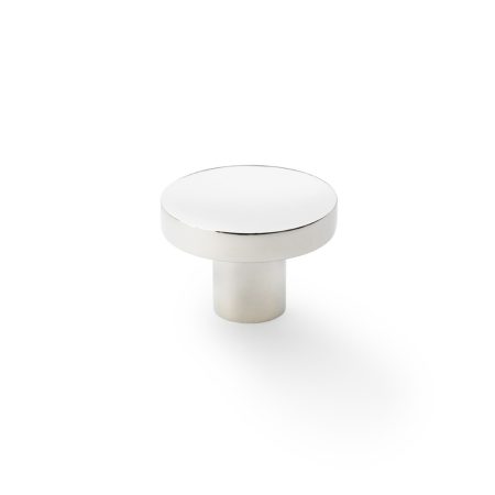 Alexander & Wilks AW821-38-PN Hanover Plain Cupboard Knob - Polished Nickel Knob 38mm (LEAD TIME: 2-3 DAYS)