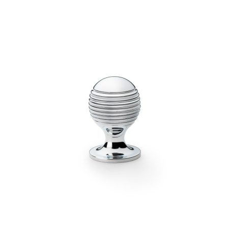 Alexander & Wilks AW832-25-PC Caesar Cupboard Knob On Round Rose - Polished Chrome 25mm (LEAD TIME: 2-3 DAYS)