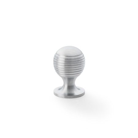 Alexander & Wilks AW832-25-SC Caesar Cupboard Knob On Round Rose - Satin Chrome 25mm (LEAD TIME: 2-3 DAYS)