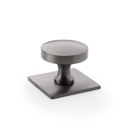 Alexander & Wilks AW835-38-DBZPVD Bullion Cupboard Knob On Square Backplate - Dark Bronze PVD (LEAD TIME: 2-3 DAYS)