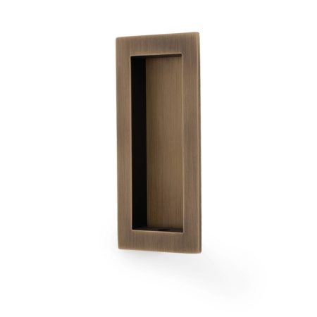 Alexander & Wilks AW911-100-AB Rectangular Flush Pull 100 x 45mm - Antique Brass (LEAD TIME: 2-3 DAYS)