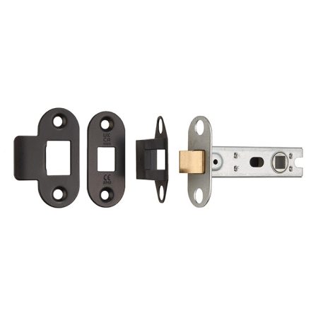 Eurospec BTL30MB/R 76mm CE B/T Tubular Mortice Latch Radius - Matt Black (LEAD TIME: 2-3 DAYS)