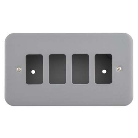 Eurolite MC-G4 Metal Clad Grid Faceplate with Back Box-4-Gang (LEAD TIME: 2-3 DAYS)