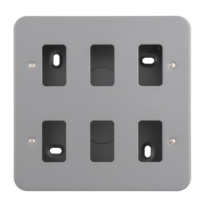 Eurolite MC-G6 Metal Clad Grid Faceplate with Back Box-6-Gang (LEAD TIME: 2-3 DAYS)