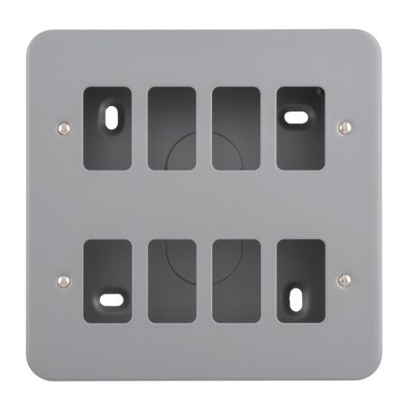 Eurolite MC-G8 Metal Clad Grid Faceplate with Back Box-8-Gang (LEAD TIME: 2-3 DAYS)