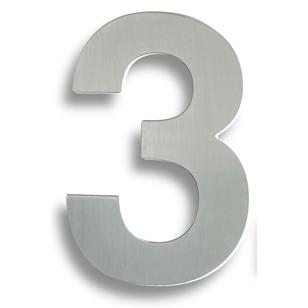 Eurospec NUM10173SSS Stainless Steel 7" Numerals (0-9) (Number 3) (LEAD TIME: 2-3 DAYS)
