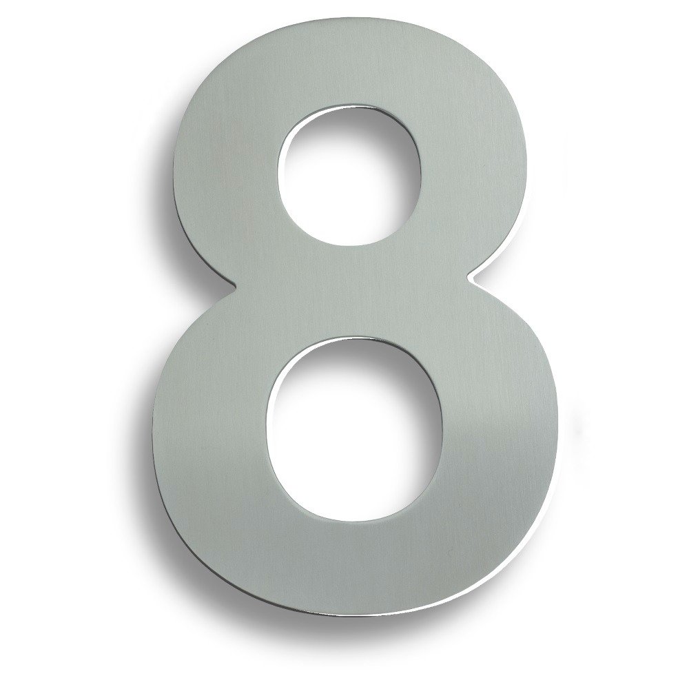 Eurospec NUM10178SSS Stainless Steel 7" Numerals (0-9) (Number 8) (LEAD TIME: 2-3 DAYS)