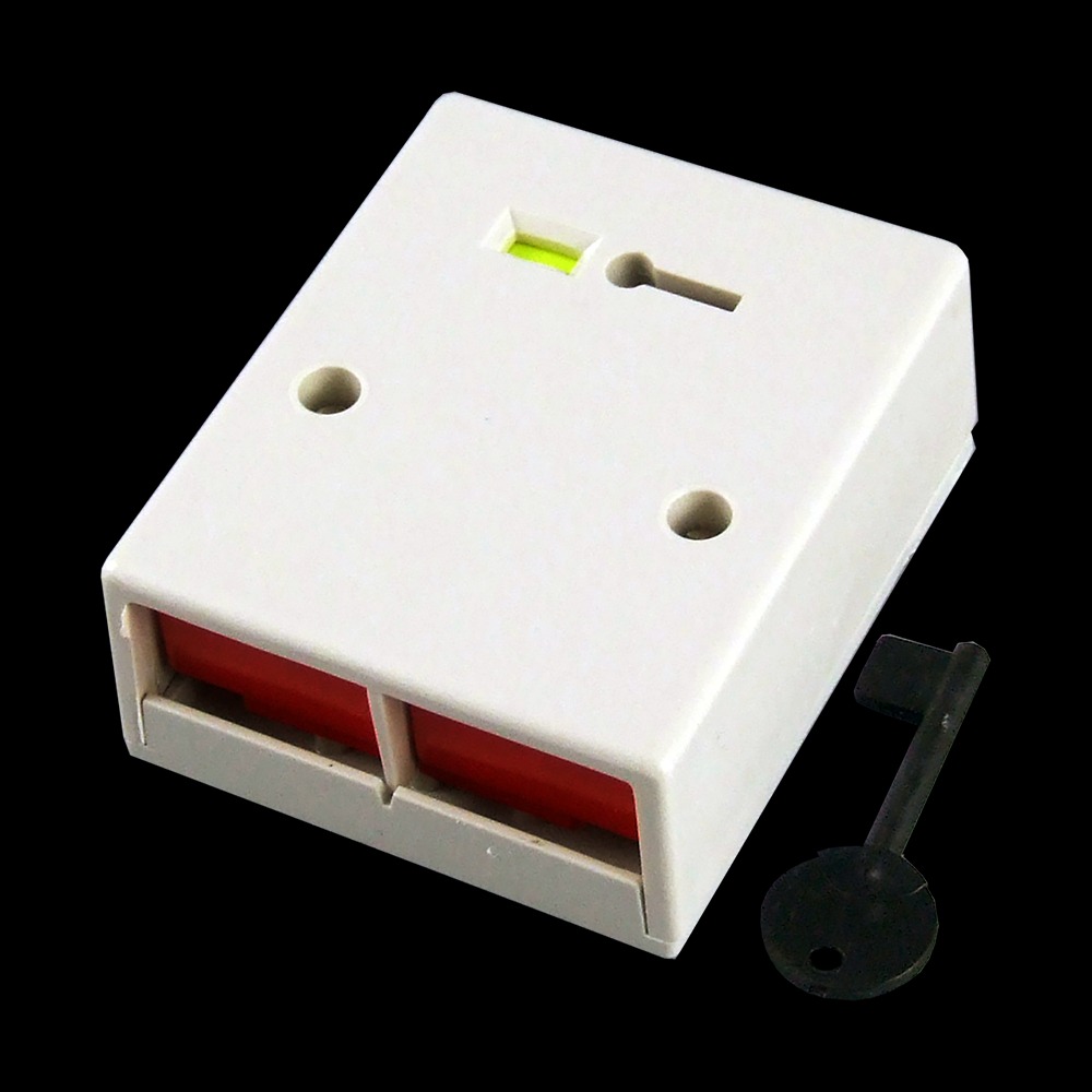 CQR PADP2/WH/G1 Panic Button | Double Push | Grade 1 | White | Key (LEAD TIME: 2-3 DAYS)
