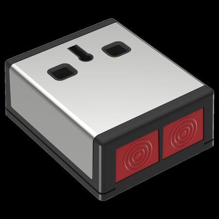 CQR PADP3/SS/BK Panic Button | Double Push | Grade 3 | Stainless Steel / Black | Key Resettable (LEAD TIME: 2-3 DAYS)