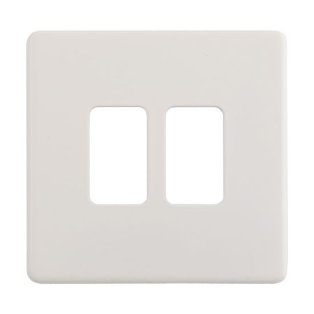 Eurolite PL-G2 Enhance White Grid Plates-2-Gang (LEAD TIME: 2-3 DAYS)
