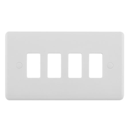 Eurolite PL-G4 Enhance White Grid Plates-4-Gang (LEAD TIME: 2-3 DAYS)
