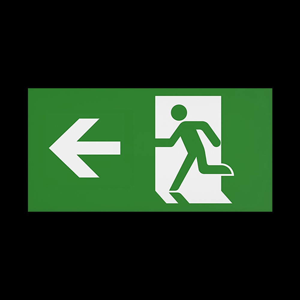 CQR SE/4/LEG/L Emergency Legend for Slim Exit Box, Arrow Left (LEAD TIME: 2-3 DAYS)