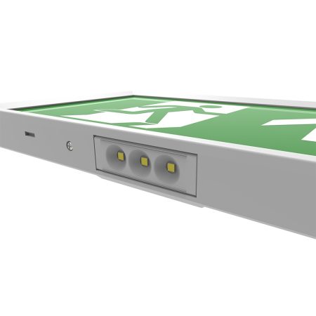 CQR SE/4/ST/WH/865 LED Emergency Slimline Exit Box - SELF-TEST- c/w Arrow Up Legend - White (LEAD TIME: 2-3 DAYS)