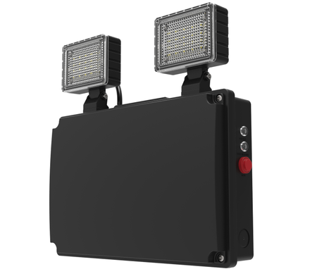 CQR TS/8/NM/BK/865 BLACK - HO Emergency LED Twin Spot, 2x500lm, IP65 (LEAD TIME: 2-3 DAYS)