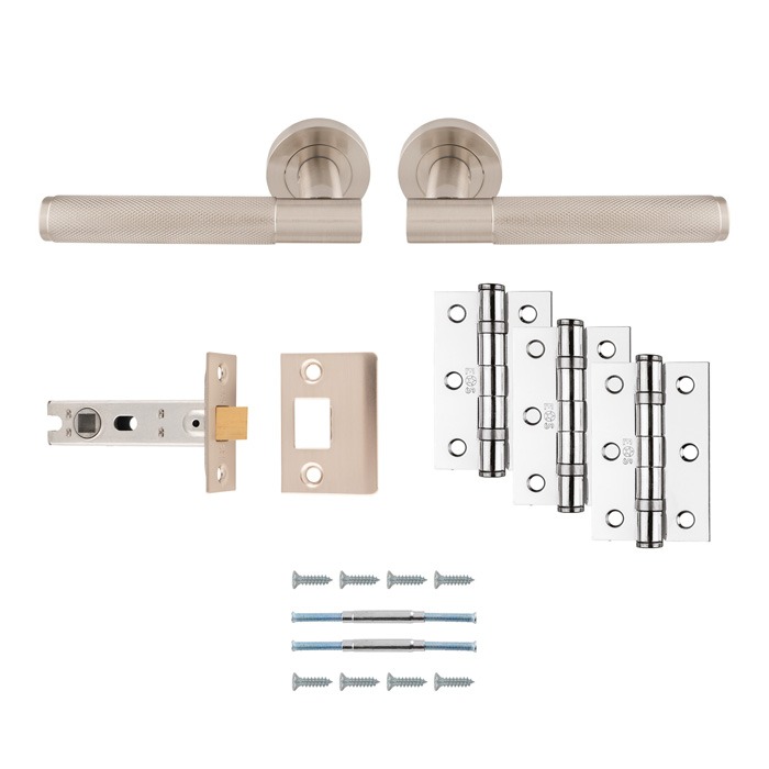 Serozzetta UDP010SN/INTB Lagos Latch Pack - Ultimate Door Pack - Satin Nickel (LEAD TIME: 2-3 DAYS)